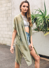 Load image into Gallery viewer, Arie - Sage Boho Kimono w/ Sequins
