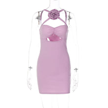 Load image into Gallery viewer, Decorative Floral Cutout Bodycon Dress with Spaghetti Straps
