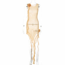 Load image into Gallery viewer, Sexy Sheer Backless Lace-up Mesh Patchwork Dress
