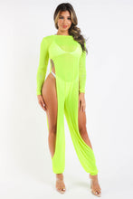 Load image into Gallery viewer, Sexy Mesh Cover Up Jumpsuit Summer Bodycon Beachwear NEON YELLOW
