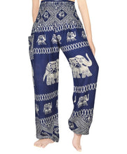 Load image into Gallery viewer, Blue ELEPHANT Pants Women Boho Pants Hippie Pants Yoga
