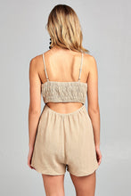 Load image into Gallery viewer, Women&#39;s Front Tie Tank Romper with Open back
