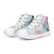 Load image into Gallery viewer, Abstract Doodle Kids Hightop Canvas Shoe
