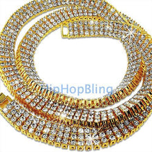 Load image into Gallery viewer, 3 Rows of Ice Gold Iced Out Chain
