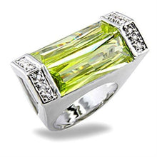 Load image into Gallery viewer, 5X006 Rhodium Brass Ring with Synthetic in Peridot
