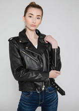 Load image into Gallery viewer, Women&#39;s Vegan Moto Style Faux Leather Jacket

