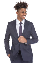 Load image into Gallery viewer, 2-piece Navy Checkered Men’s Slim Fit Suit
