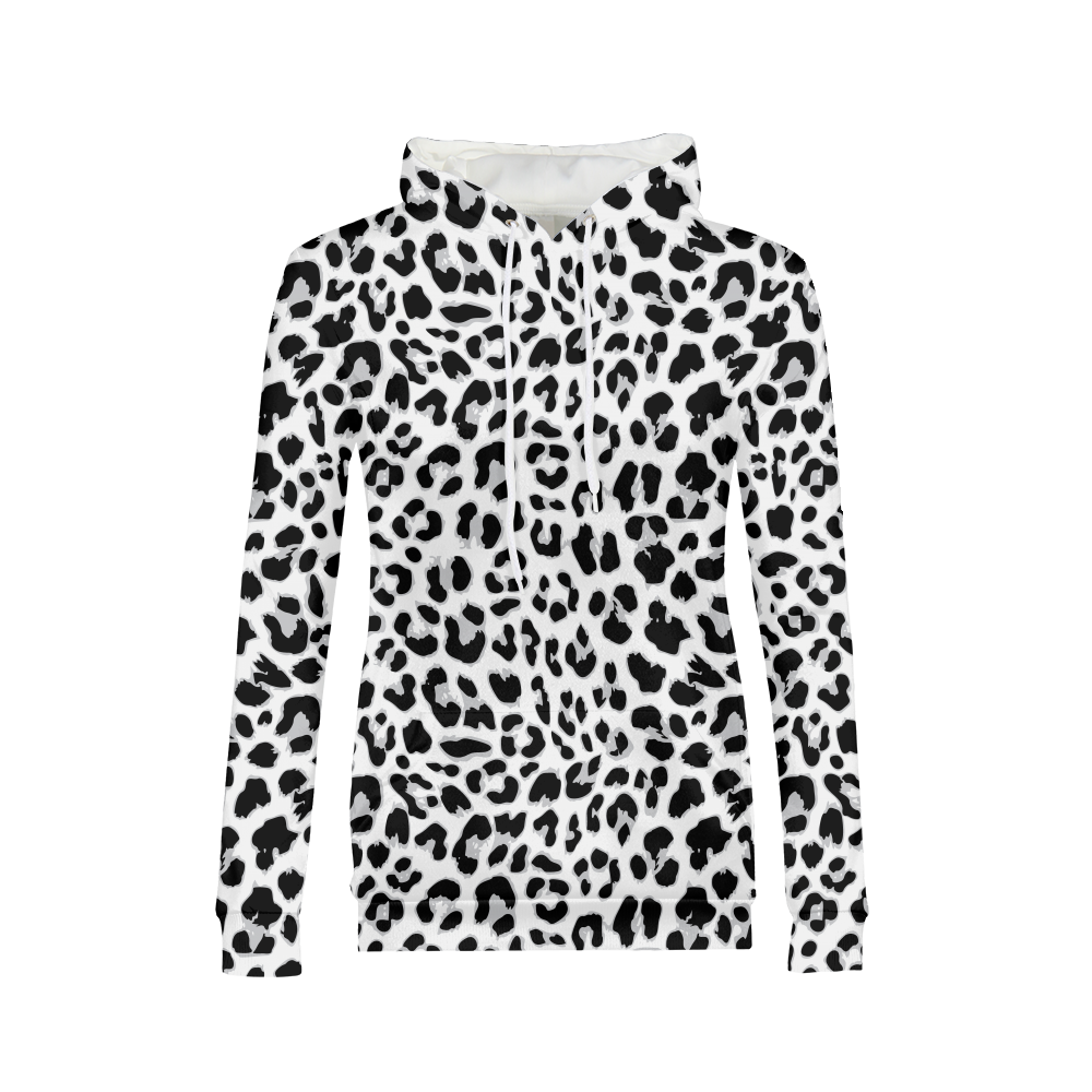 Black & White Leopard Women's Hoodie