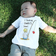 Load image into Gallery viewer, I Hooked Daddy&#39;s Heart Baby Shirt
