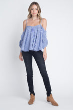 Load image into Gallery viewer, Women&#39;s Cold Shoulder Checkered Top
