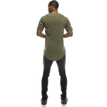 Load image into Gallery viewer, Drop Cut Longline T-Shirt (Military Green)
