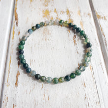 Load image into Gallery viewer, 4mm Moss Agate Bracelet
