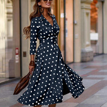 Load image into Gallery viewer, Womens Polka Dot Dresses,50s Style Short Sleeves Rockabilly Vintage
