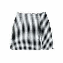 Load image into Gallery viewer, plaid women split skirt
