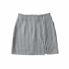 Load image into Gallery viewer, plaid women split skirt
