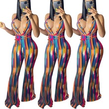 Load image into Gallery viewer, Halter Backless Striped Jumpsuit Womens Summer Clothing
