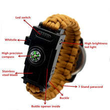 Load image into Gallery viewer, Outdoor Multi function Camping Survival Watch Bracelet Tools With LED
