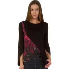 Load image into Gallery viewer, GOTHIC ELEGANCE - Blood Rose Sash Wrap Goth Sleeve Top
