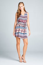 Load image into Gallery viewer, Boho Multi Color Dress with Waist Tie
