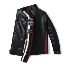 Load image into Gallery viewer, Men&#39;s Biker Vegan Leather Jacket With Badges

