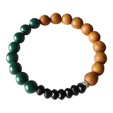 Load image into Gallery viewer, Wealth &amp; Protection Bracelet ~ Malachite, Black
