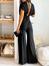 Load image into Gallery viewer, Solid V-Neck Ruched Jumpsuits  Summer Sexy Sleeveless Overalls
