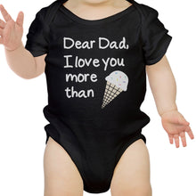 Load image into Gallery viewer, Dear Dad Icecream Cute Black Baby Onesie Unique
