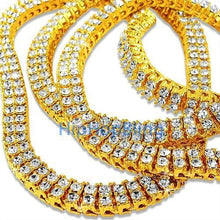 Load image into Gallery viewer, 2 Row Gold Iced Out Bling Bling Chain
