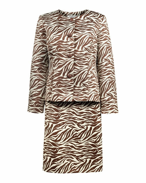 Danillo Animal Zebra Print Mini Skirt Suit Set