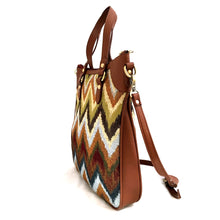 Load image into Gallery viewer, Jungle Chevron 15&quot; Hobo Shoulder Bag

