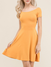 Load image into Gallery viewer, Jessica - Gold Short Sleeve Skater Tunic Dress
