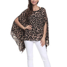Load image into Gallery viewer, Womens Leopard Print Batwing Chiffon Top
