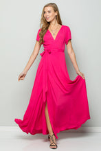 Load image into Gallery viewer, FLOWY MAXI WRAP DRESS - Hot Pink
