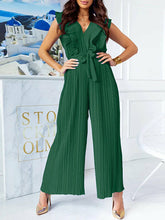 Load image into Gallery viewer, Waist Lace-up Belt Jumper V Neck Ruffles Layered Office Overall
