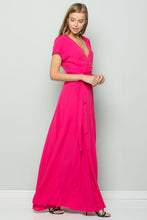 Load image into Gallery viewer, FLOWY MAXI WRAP DRESS - Hot Pink
