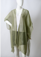 Load image into Gallery viewer, Arie - Sage Boho Kimono w/ Sequins
