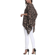 Load image into Gallery viewer, Womens Leopard Print Batwing Chiffon Top
