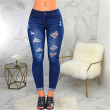 Load image into Gallery viewer, Women&#39;s High Waisted Skinny Destroyed Ripped Hole Denim Pants
