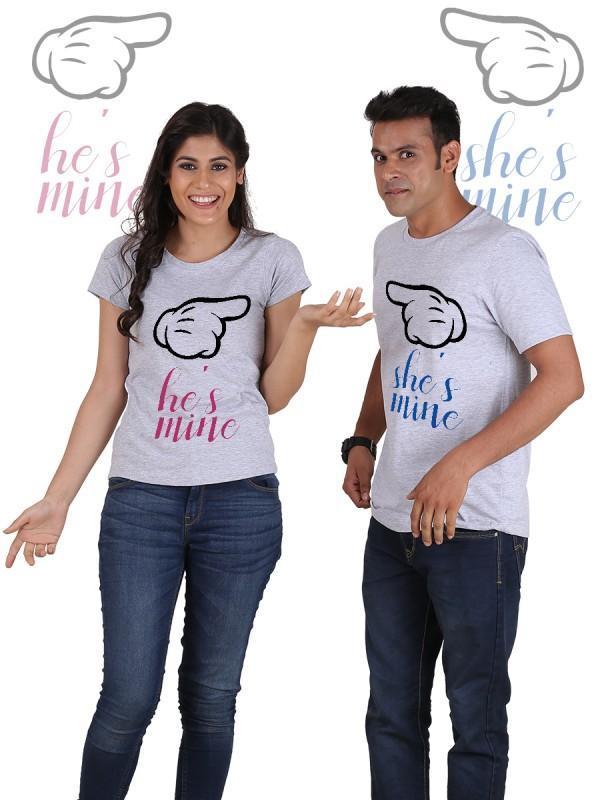 He is Mine, She is Mine Couple T-Shirts