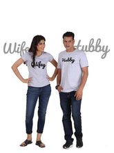 Load image into Gallery viewer, Hubby and Wifey (Classic) Classic Couple T-Shirt
