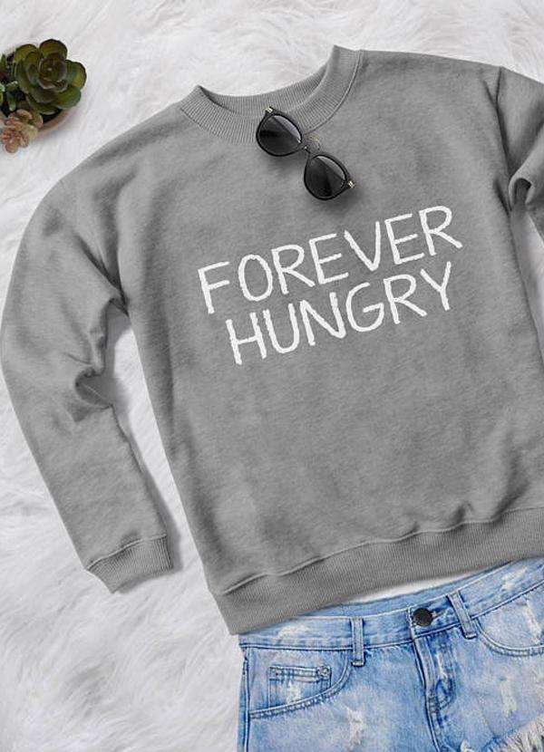 FOREVER HUNGRY WOMEN PRINTED SWEAT SHIRT