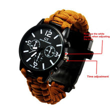 Load image into Gallery viewer, Outdoor Multi function Camping Survival Watch Bracelet Tools With LED
